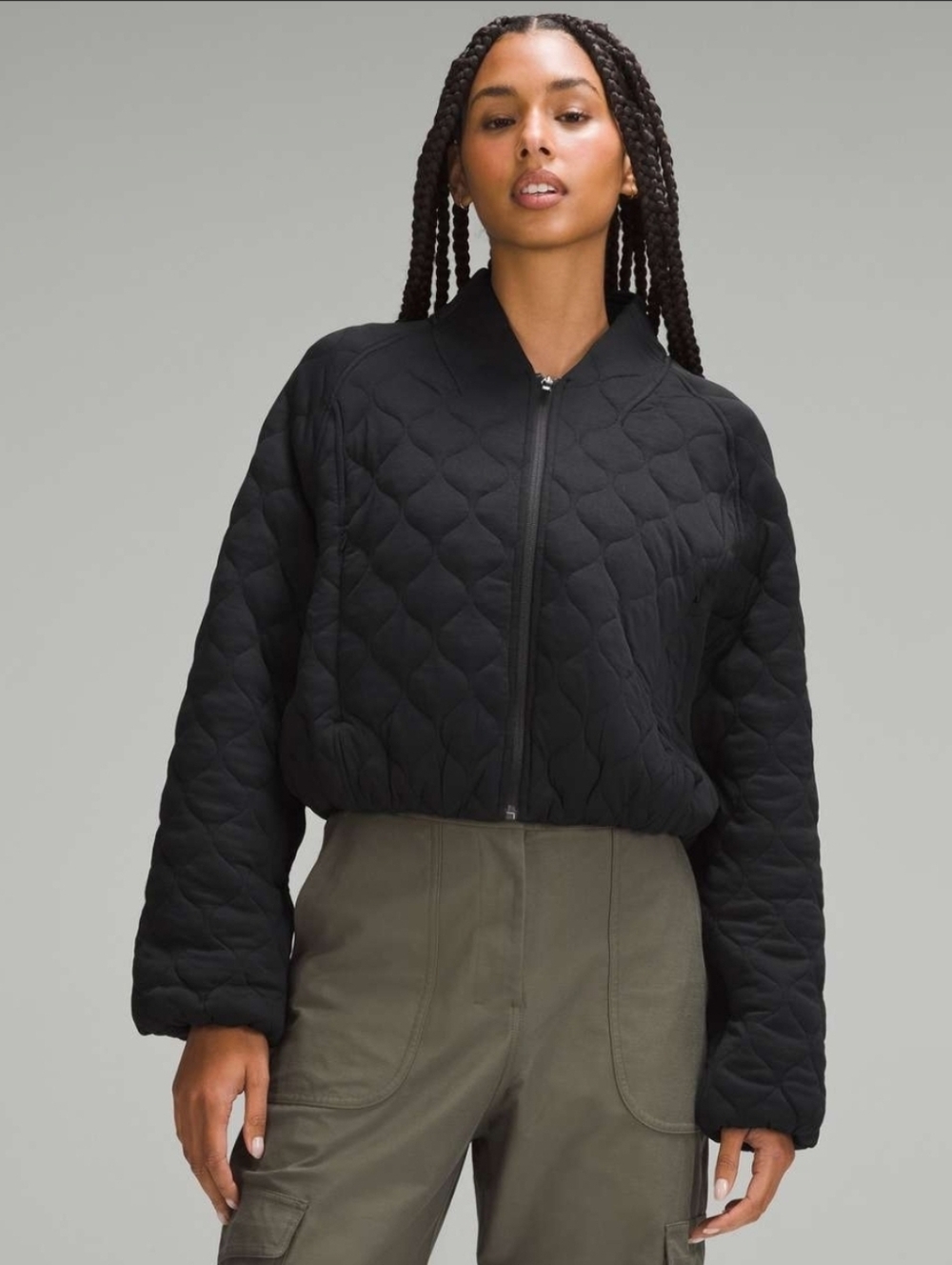 Lululemon Quilted Bomber Jacket Black Size 4